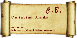 Christian Blanka névjegykártya