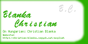 blanka christian business card